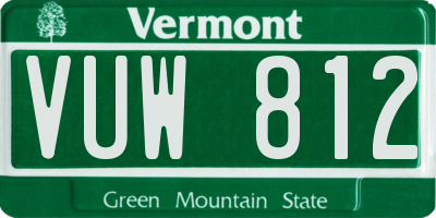 VT license plate VUW812