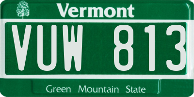 VT license plate VUW813
