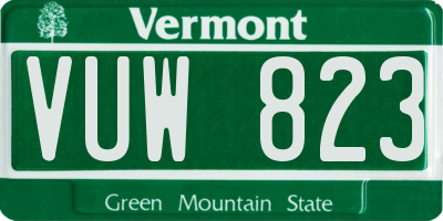 VT license plate VUW823