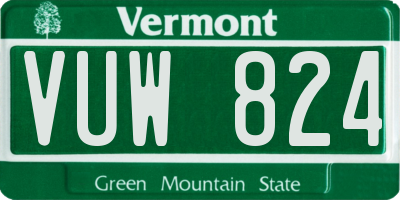 VT license plate VUW824
