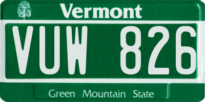 VT license plate VUW826