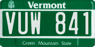 VT license plate VUW841