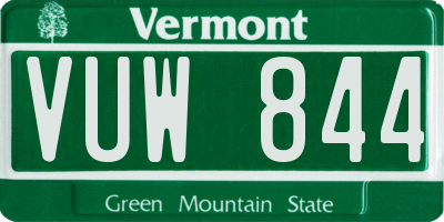 VT license plate VUW844