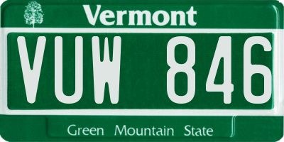 VT license plate VUW846