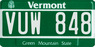 VT license plate VUW848
