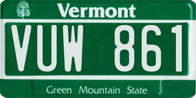VT license plate VUW861