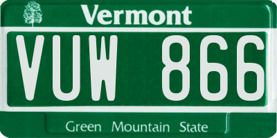 VT license plate VUW866