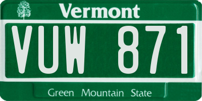 VT license plate VUW871