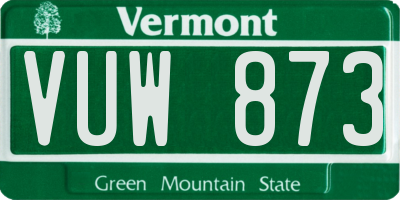 VT license plate VUW873