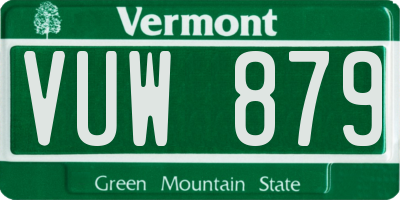 VT license plate VUW879