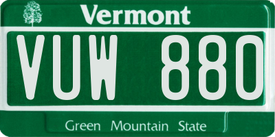 VT license plate VUW880