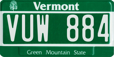 VT license plate VUW884