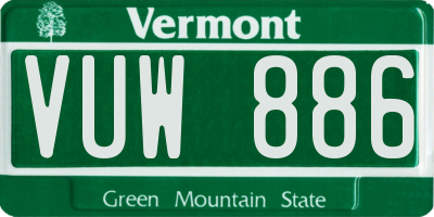 VT license plate VUW886