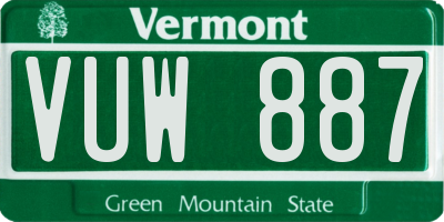 VT license plate VUW887