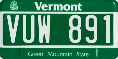 VT license plate VUW891