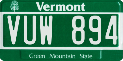 VT license plate VUW894