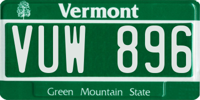 VT license plate VUW896