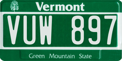VT license plate VUW897