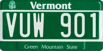 VT license plate VUW901