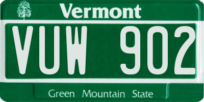 VT license plate VUW902