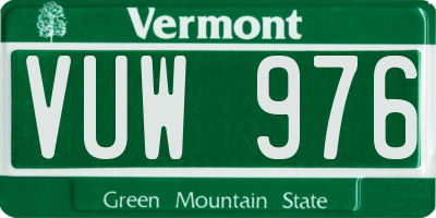 VT license plate VUW976