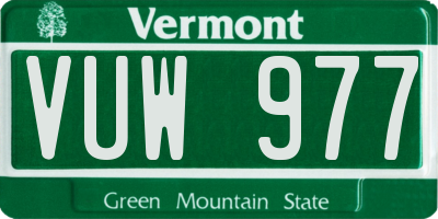 VT license plate VUW977