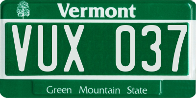 VT license plate VUX037