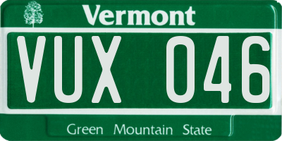 VT license plate VUX046
