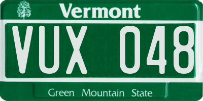 VT license plate VUX048