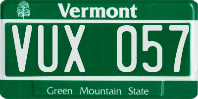 VT license plate VUX057