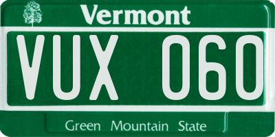 VT license plate VUX060