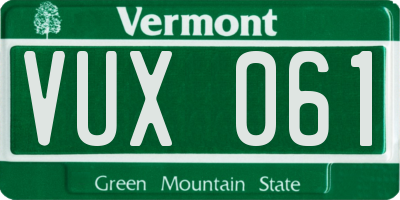 VT license plate VUX061