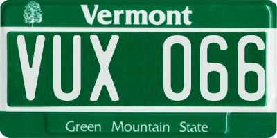 VT license plate VUX066
