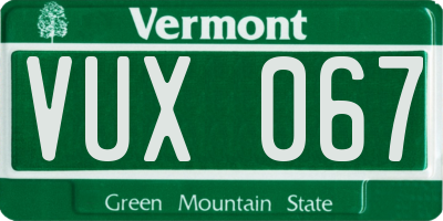 VT license plate VUX067