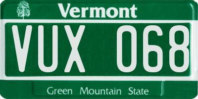 VT license plate VUX068