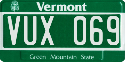VT license plate VUX069