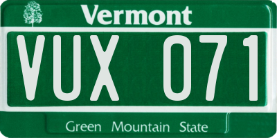 VT license plate VUX071