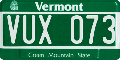 VT license plate VUX073