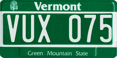 VT license plate VUX075