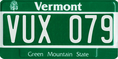 VT license plate VUX079
