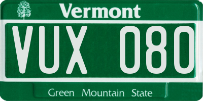 VT license plate VUX080