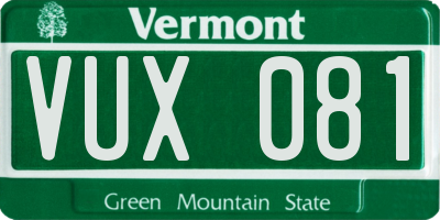 VT license plate VUX081