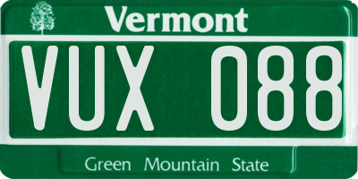 VT license plate VUX088