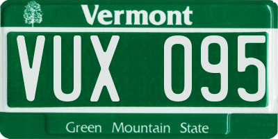 VT license plate VUX095