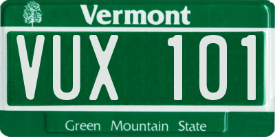 VT license plate VUX101
