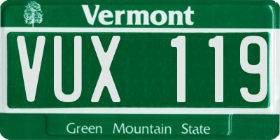 VT license plate VUX119