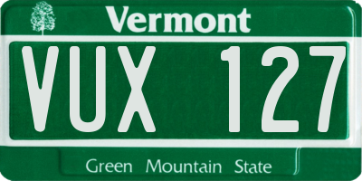 VT license plate VUX127