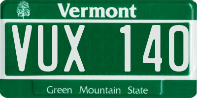 VT license plate VUX140