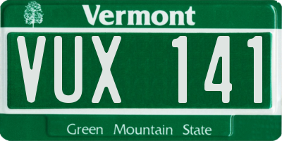 VT license plate VUX141
