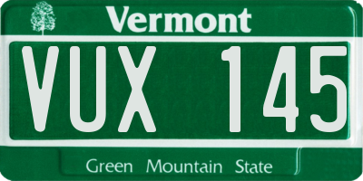 VT license plate VUX145